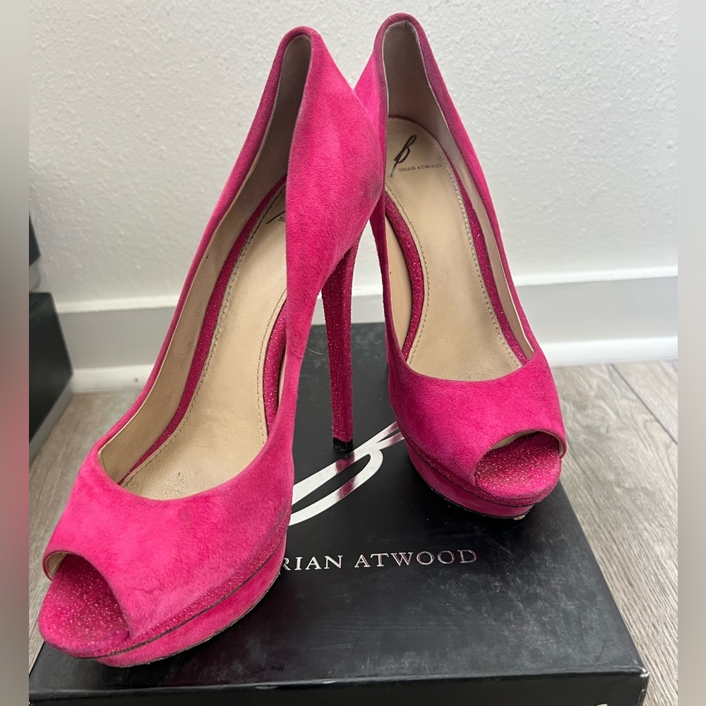 Brian Atwood B Heels - Pink Suede - size 8 - BARBIE vibe 💖